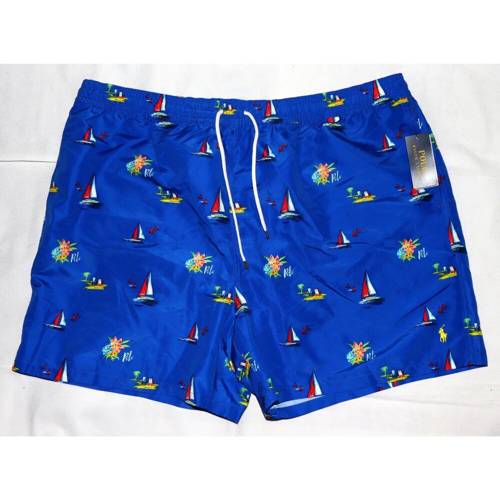 NWT Polo Ralph Lauren Kailua Sailboat Classic Fit Swim Trunk Shorts Men's 3XB